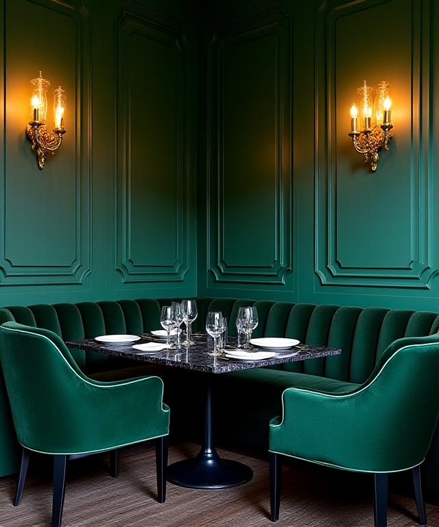 Interni lussuosi del ristorante DecoDine in stile Art Deco